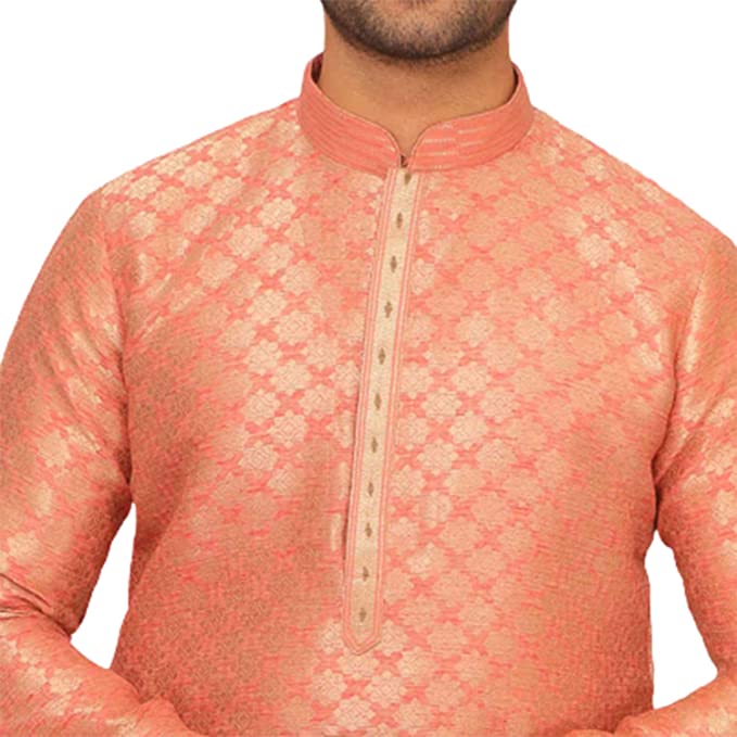 Manyavar Men's Silk Blend Regular Kurta - Image 3